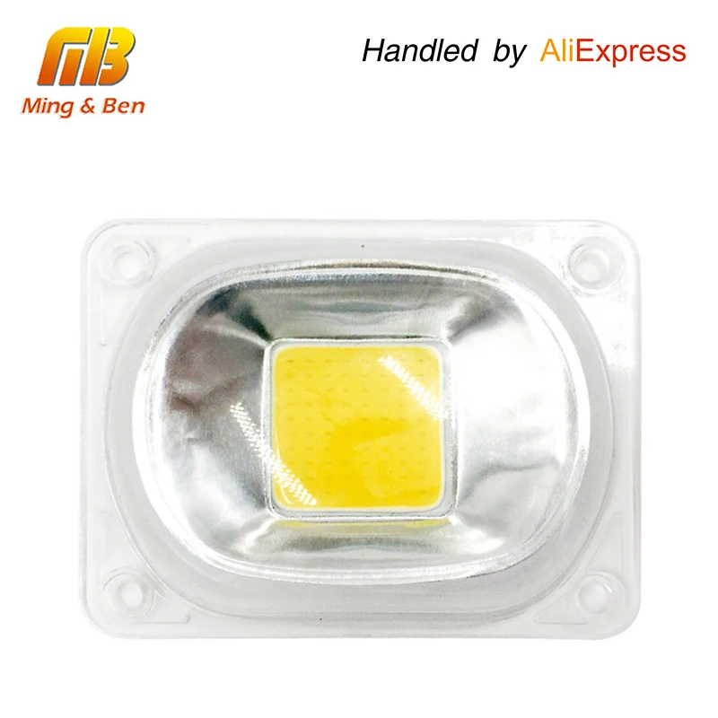 

[MingBen] 1set LED COB Chip+Lens Reflector 230V 110V 20W 30W 50W For LED Flood Light spotlight DIY Need Heatsink for Cooling