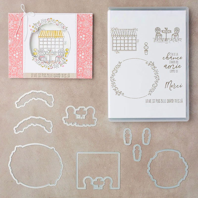

2019 9pcs time Clear Stamp and Dies for Scrapbooking Card Album Making Metal Cutting Dies and Stamps Sets