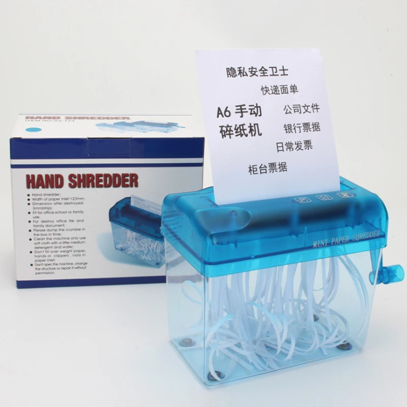 

A6 Mini Manual Shredder Desktop Paper Strip Cutter Hand Paper Crusher Paper Cutting Machine for School Office Home Use