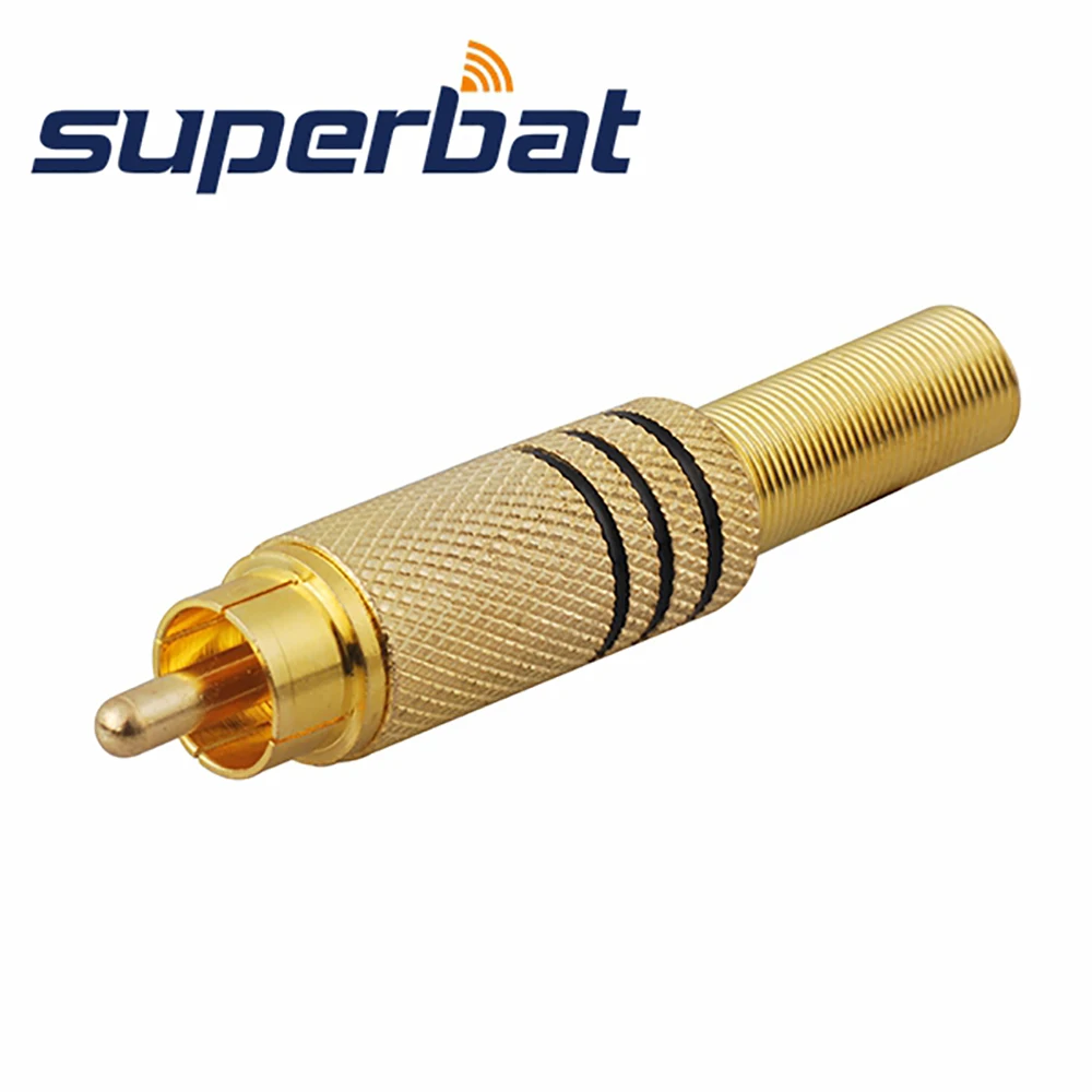 Прямой контактный обжимной соединитель Superbat 3 5 мм RCA желтого цвета для кабеля