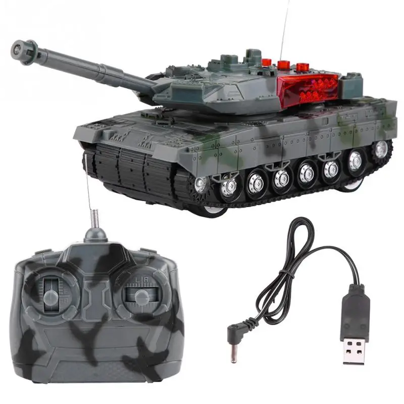 Электрический радиоуправляемый Танк 4 канала дистанционного управления Высокая моделирования боевой танк модель игрушки для мальчиков Детский Рождественский подарок