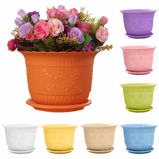 1Pc 8*12cm Wholesale Flower Pots Mini Plastic Flowerpot Garden