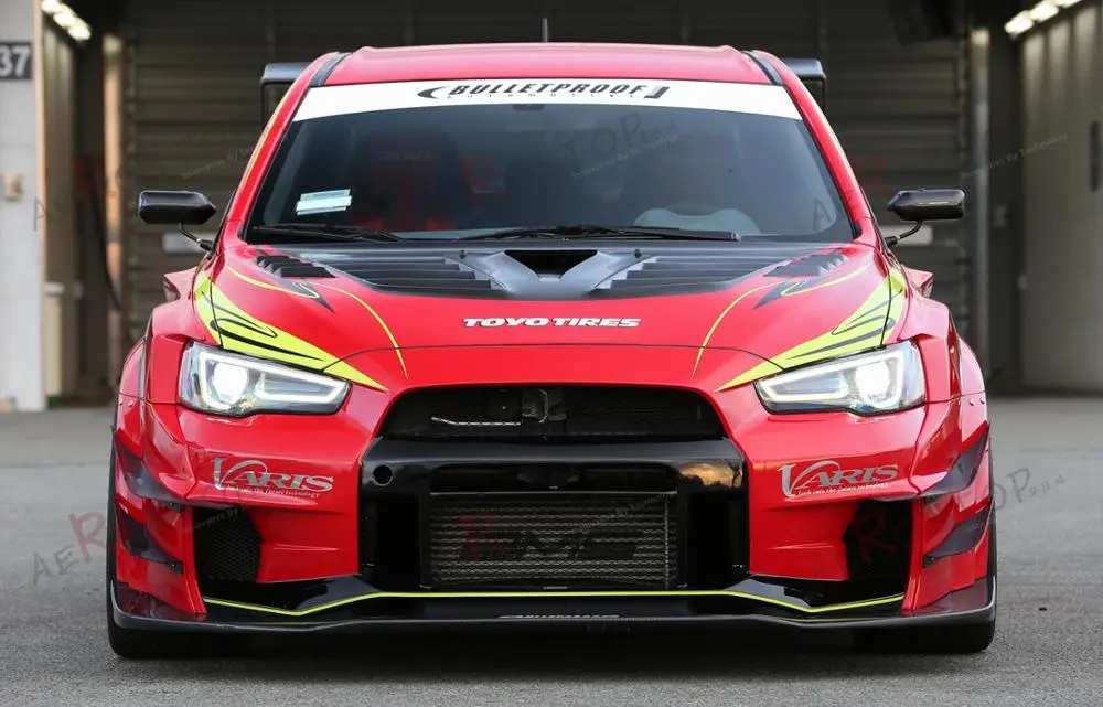 

CARBON FIBER VARIS WIDE BODY VER.2 STYLE FRONT HYPER CANARD FOR 08-16 EVO 10 X