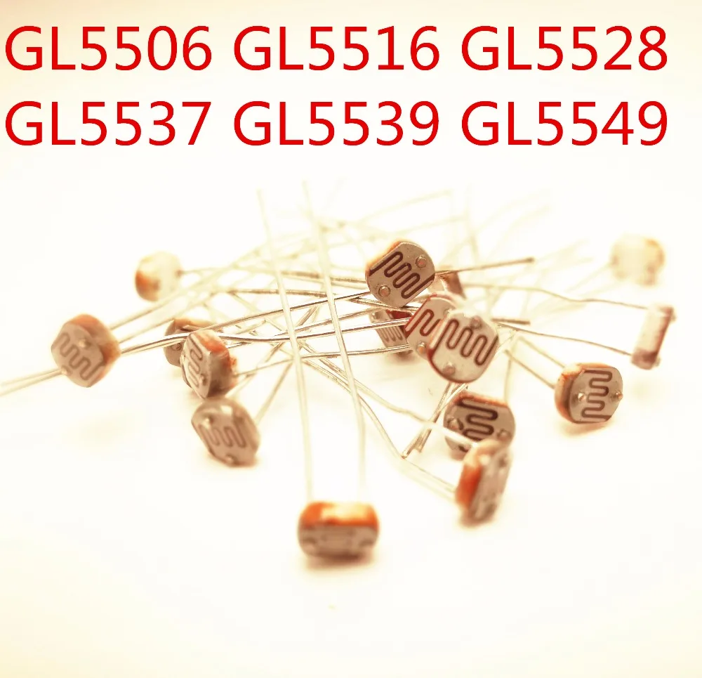 6Value* 20 штук GL5506 GL5516 GL5528 GL5537 GL5539 GL5549 5506 5516 5528 5537 5539 фото светильник чувствительный резистор Фоторезистор комплект