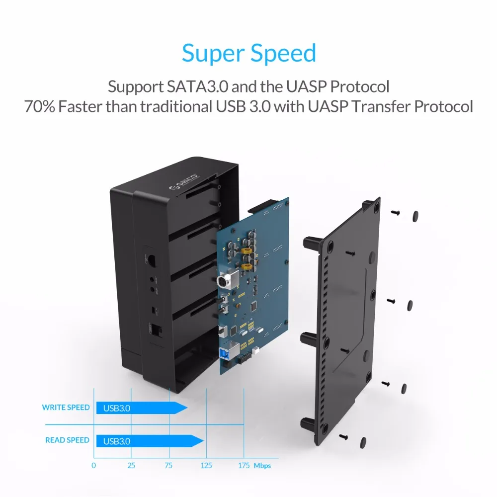 ORICO 6648US3-C USB 3,0 2,5 и 3,5 дюймов SATA внешний жесткий диск док-станцию жёсткого диска 4-Bay в автономном режиме с настраиваемым потоком воздуха, клон kayfun, док-станция для жесткого диска-черный