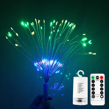 

DIY Fireworks LED Fairy String Light Battery Operated RF Remote Control Christmas Light for Garden Home Party Holiday Decoration