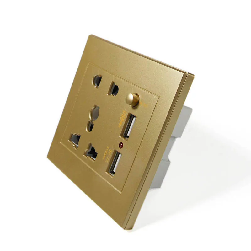 Универсальное настенное зарядное устройство с 2 USB портами 1 А|plug socket switch|universal