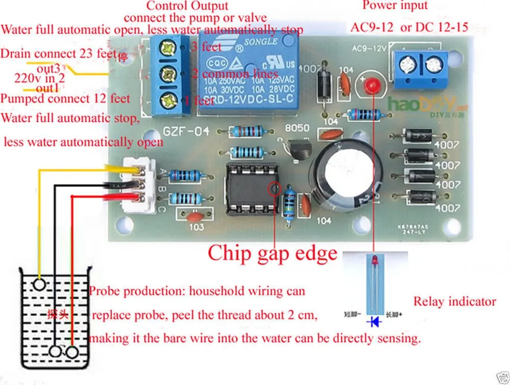 

Liquid Level Controller Water Detection Low pressure Sensor DC 12V Module