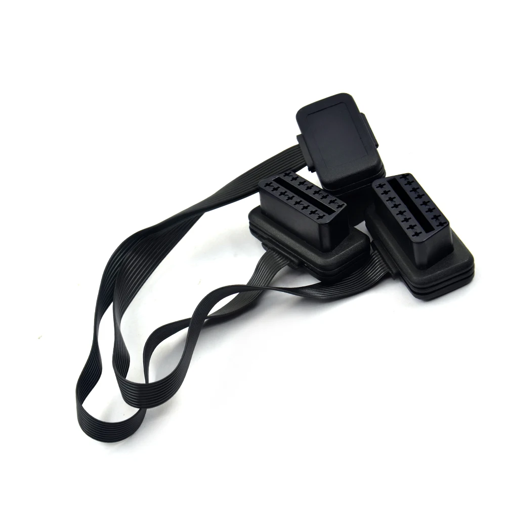 Плоский + тонкий 16 контактный удлинитель OBD 2 ELM327 с разъемом типа Папа два y