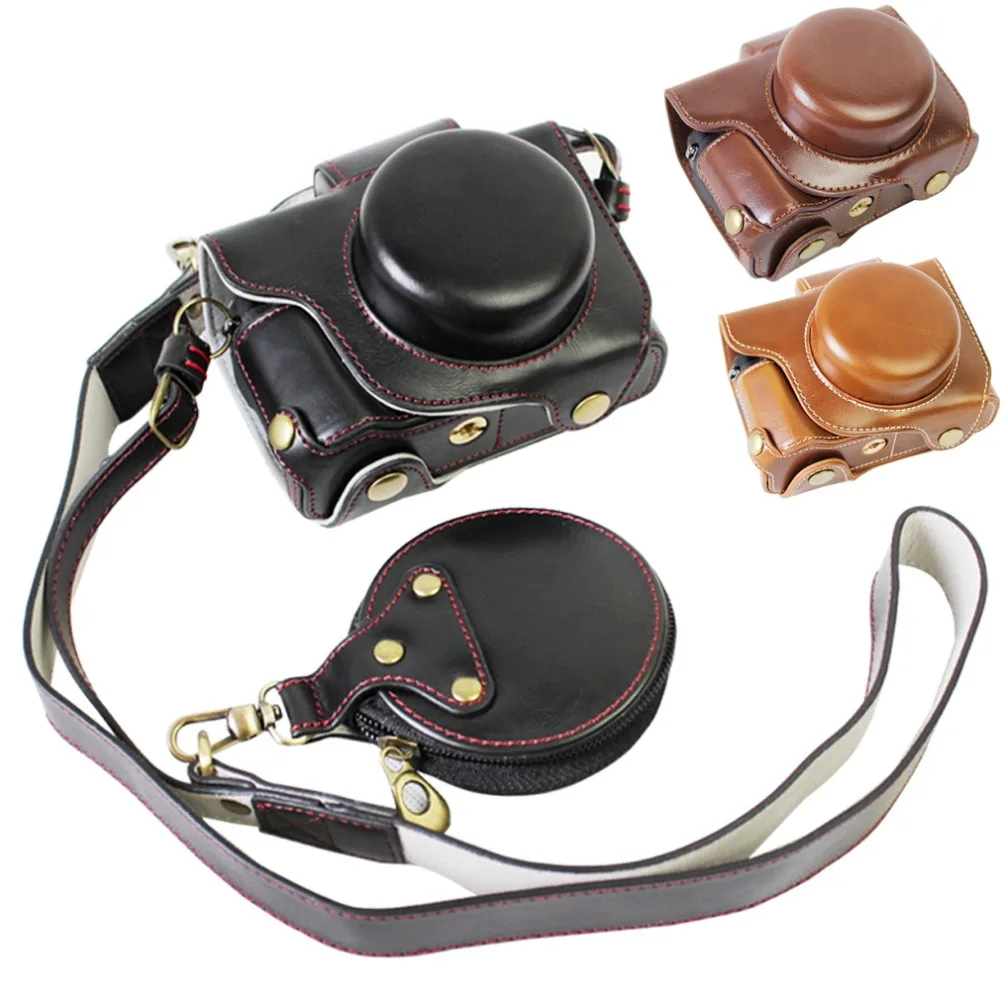 Completo Del Corpo Dell'Unità Di Elaborazione Di Cuoio Della Macchina Fotografica Custodia Borsa Per Canon Powershot G1X Mark Iii G1X Iii G1X Mk3 Foto