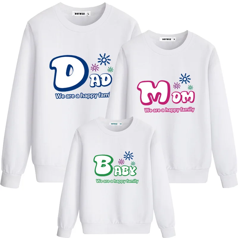 

Family Matching Clothes Look Father Mother Son Daughter Outfits Clothing T Shirt Mommy Daddy and Me Baby Boy Girl Hoodies CA249