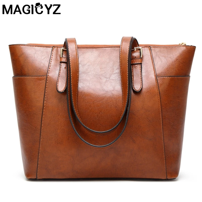 Side pocket design Women Messenger bag High Quality Casual Ladies Hand Bags Oil Wax Leather Shoulder Bag Large Capacity Tote Bag Side pocket design Women Messenger bag High Quality Casual Ladies Hand Bags Oil Wax Leather Shoulder Bag Large Capacity Tote Bag