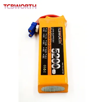 

TCBWORTH RC LiPo Battery Power 11.1V 5200mAh 60C Max 120C 3S For RC Airplane Quadrotor Drone Car Boat AKKU Li-ion battery