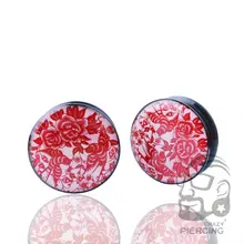Красивые цветы ушной штекер тоннель винт ушной прибор туннельный расширитель носилки ювелирные изделия для тела
