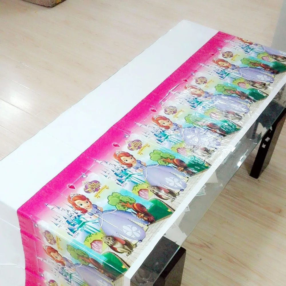 

Princesa Sofia Party Supplies Disposable Tablecloth Kids Birthday Decoration Baby Shower Favors Girls 108x180cm 1
