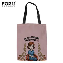 FORUDESIGNS Профессиональный терапевт многоразовая складная сумка для похода в магазин большая сумка женская сумка тканевая через плечо Bolsa повторно используемая