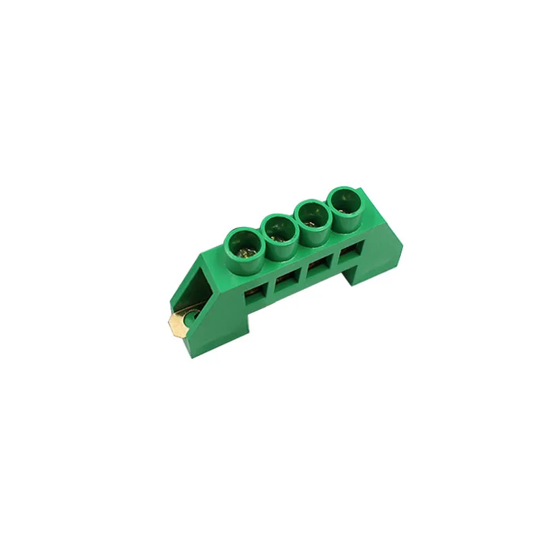 Green 4holes 1 шт. Синий Зеленый мост дизайн нулевой линии 4 6 8 10 12 позиции медь заземления полосы клеммный блок разъем - Цвет: Green 4holes