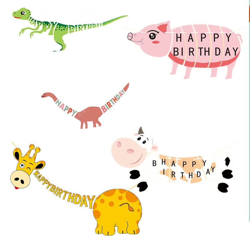 

Dinosaur Party Happy Birthday Banner Garland 1st Birthday Boy Party Decorations Kids Baby Shower Safari Jungle Party Decorations