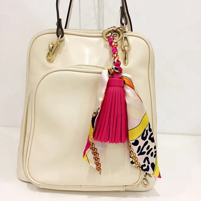 Bag Charm Tassel Leather Keychain Cute Luxury Scarf Metal Keyring Bag Charm Tassel Leather Keychain Cute Luxury Scarf Metal Keyring Holder 2017 Handbag Purse Hand