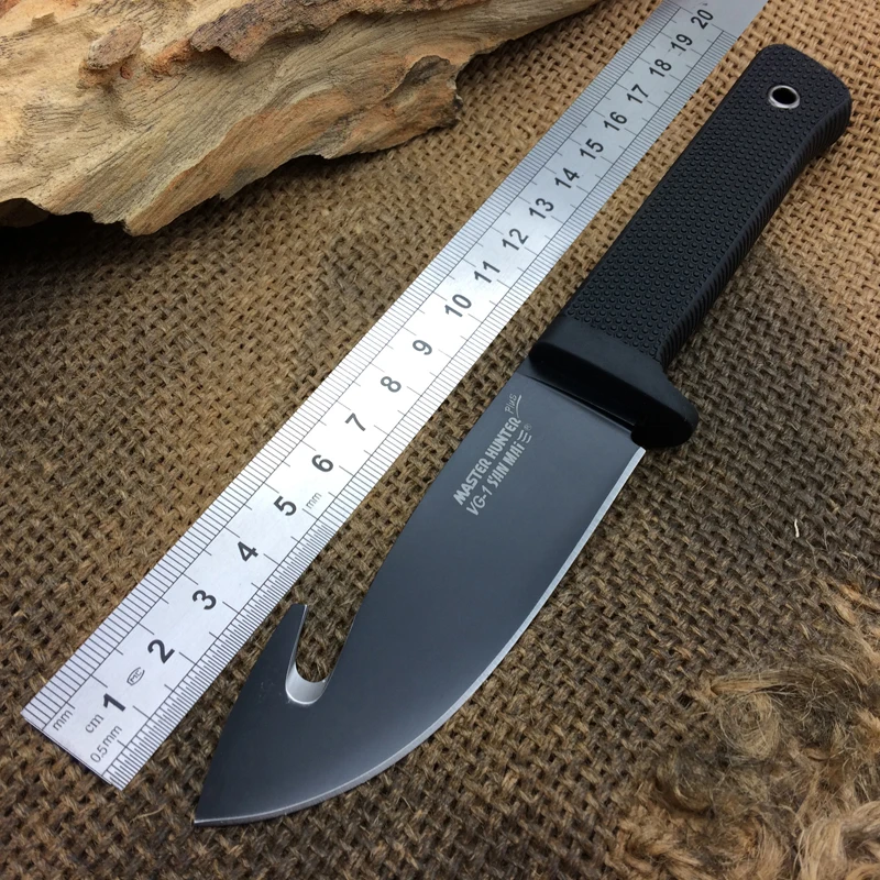 

New Cold Steel Master Hunter San Mai Fixed Blade Knife Tactical Knife Camping Survival Knife Outdoor Multi Tools Black Coating