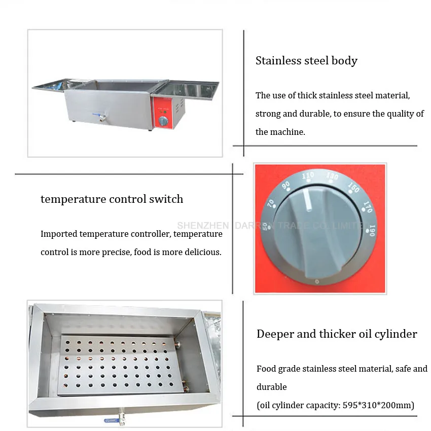 1 шт. fy-25v 220 В Электрический из нержавеющей стали высокой мощности Быстрый нагрев фритюрницы для eommercial, с Churros, картофель фри