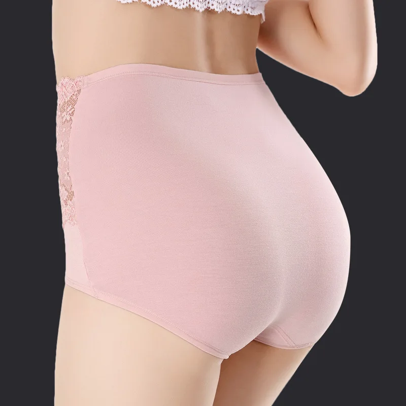 Трусики женские кружевные бесшовные с завышенной талией 4 шт.|women lace briefs|lingerie high