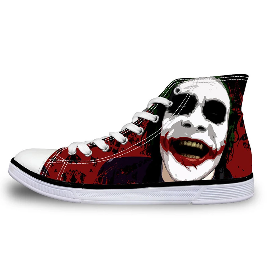 

NOISYDESIGNS Men High-top Canvas Shoes Cool Joker Harley Quinn Print Lace Up Male Vulcanize Shoes Man Student Flat Sneaker Homme