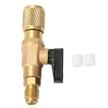 

Brass R22 Refrigeration Ball Valve Adapter 45BAR Refrigerant Ball Valve Connector G1/4'' Electric Valve