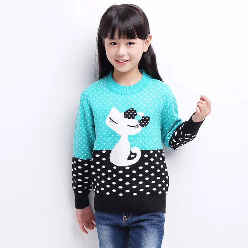 

2018 Children Sweater Spring Autumn Girls Cardigan Kids Sweaters Girl Fashionable Style outerwear pullovers 4 6 8 10 14 Years