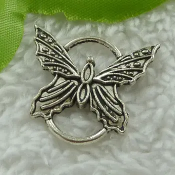 

120 pieces antique silver butterfly connectors 27x25mm #2715