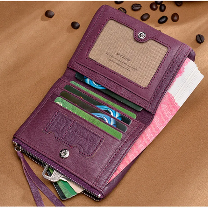 2019 г. однотонные дизайнерские кошелек двойного сложения Для женщин реальные из мягкой натуральной кожи Одежда высшего качества кошелек