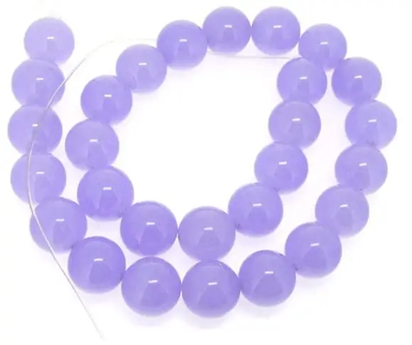 

Unique Pearls jewellery Store Purple Jade Round 14mm Gemstone Loose Beads One Full Strand 15'' LC3-0300