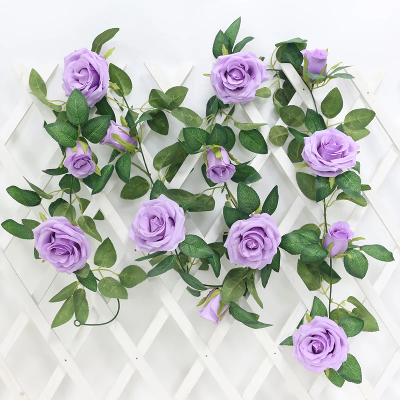 JAROWN Artificial 2m Multi Flower High Quality Rose Vine Fake Flower European Rose Home Wall Hanging Rattan Wedding Decor Flores (32)