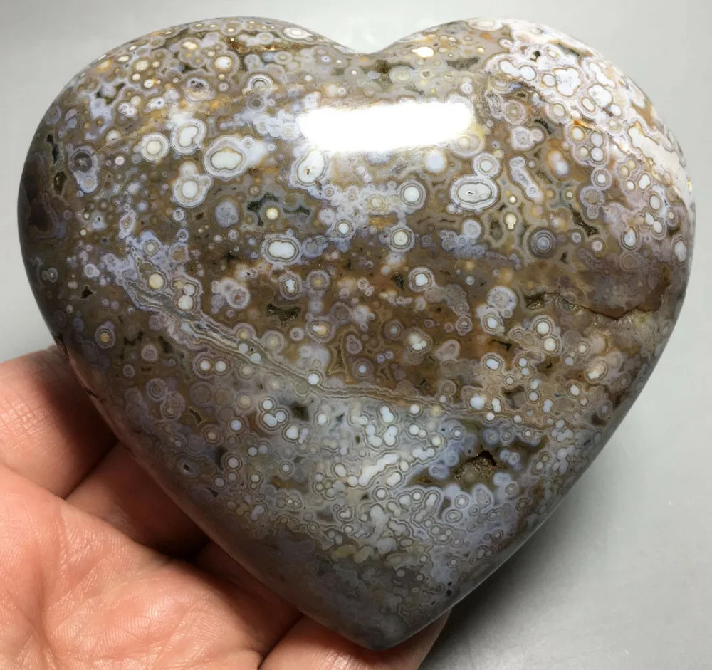 473g натуральная Океаническая яшма кварцевый сердце Исцеляющие камни образец минерала