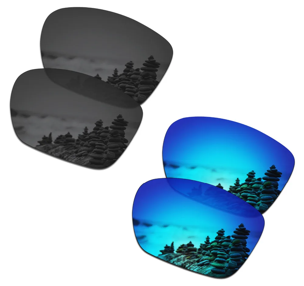 

SmartVLT 2 Pairs Polarized Sunglasses Replacement Lenses for Oakley Twoface XL Stealth Black and Ice Blue