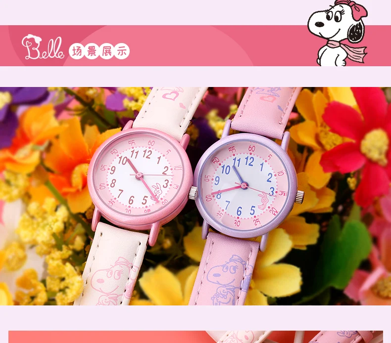 SNOOPY официальный Новинка 2019 года relojes мультфильм детей часы модные детские милые японские кварцевые часы водостойкие девушка relogio feminino