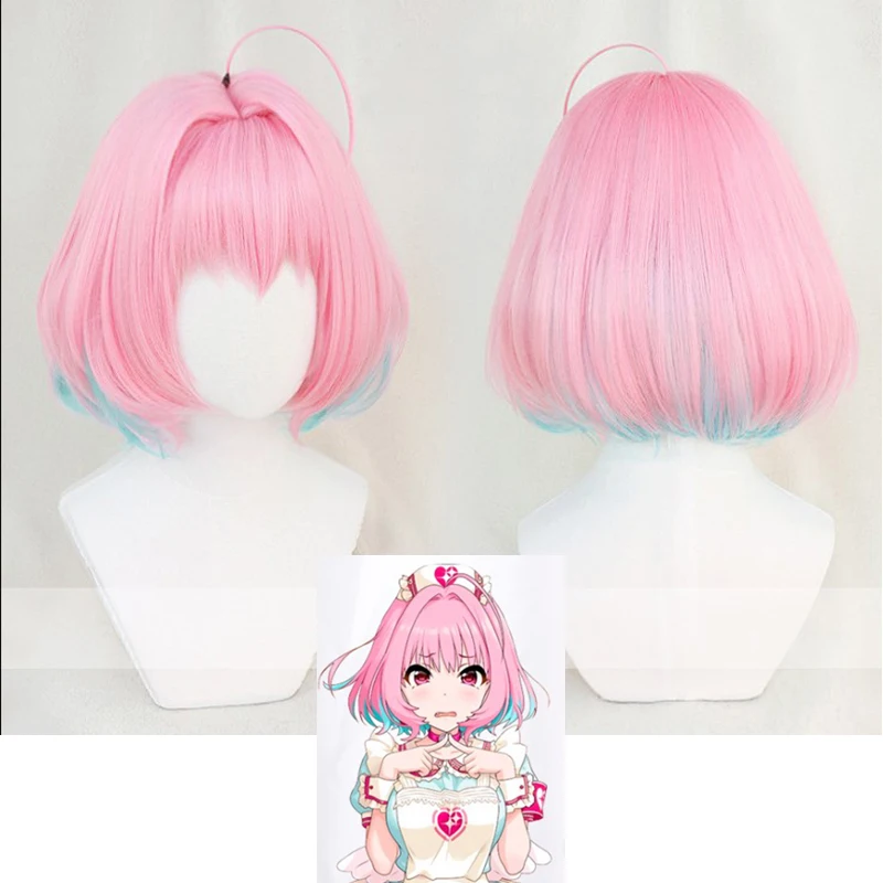 Idolmaster Золушка девушки косплей парики Yumemi Riamu 35 см короткие стильные Bobo
