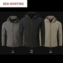 Охотничья Экипировка Мужская мягкая оболочка Военная тактическая куртка уличная камуфляжная охотничья флисовая куртка с капюшоном