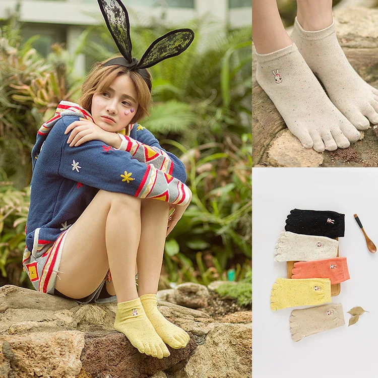 

women socks girl five fingers sock Cotton gimnasio Non Slip Massage Toe chaussettes Full Grip female toe sock calcetines 1 pair