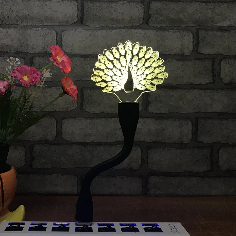 YINGTOUMAN USB LED Nightlight Night Light Children's Bedroom Creative Cartoon Decor Lamp Holiday Lamps 3D Atmosphere | Лампы и