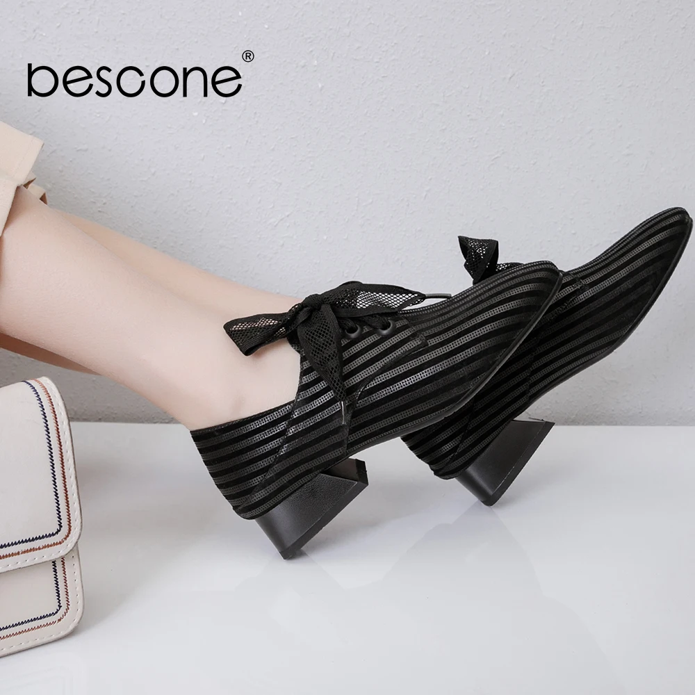 Pour Talon Bescone Femmes Taille Femme Med Lacets Rayé Black Bout Escarpins Bo5 Supérieure Grande Qualité À Noir Marque Classique Pompes Chaussures Carré qUr6WFUt