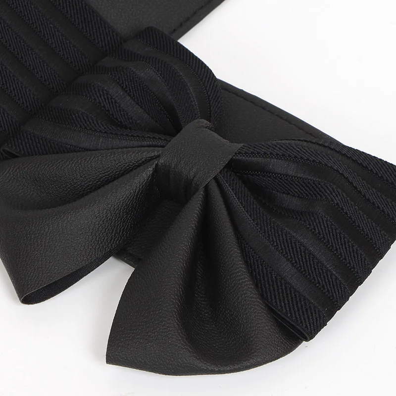 Students High Elastic Belt Lady Super Wide Waistband Bow Decorate Buckle Belt Female Coat Waistbelt Dress Accessories B-9105