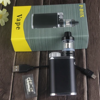 E Cigarette P-Box Mod Kit Vaporizer with Top Fill Atomizer 50w Box Mod vs Subox Mini iSitck Pico Electronic Cigarette Vape Kit