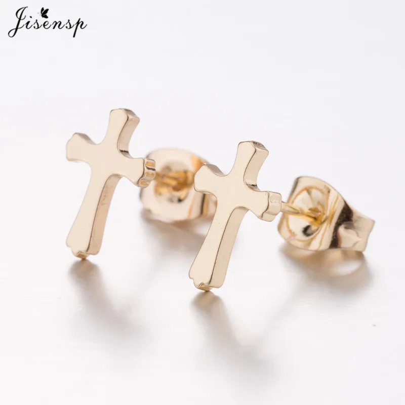 Stainless Steel Cross Earrings for Girls Piercing Jewelry Chic Geometric Stud Earrings Fashion Women Accessories Gift