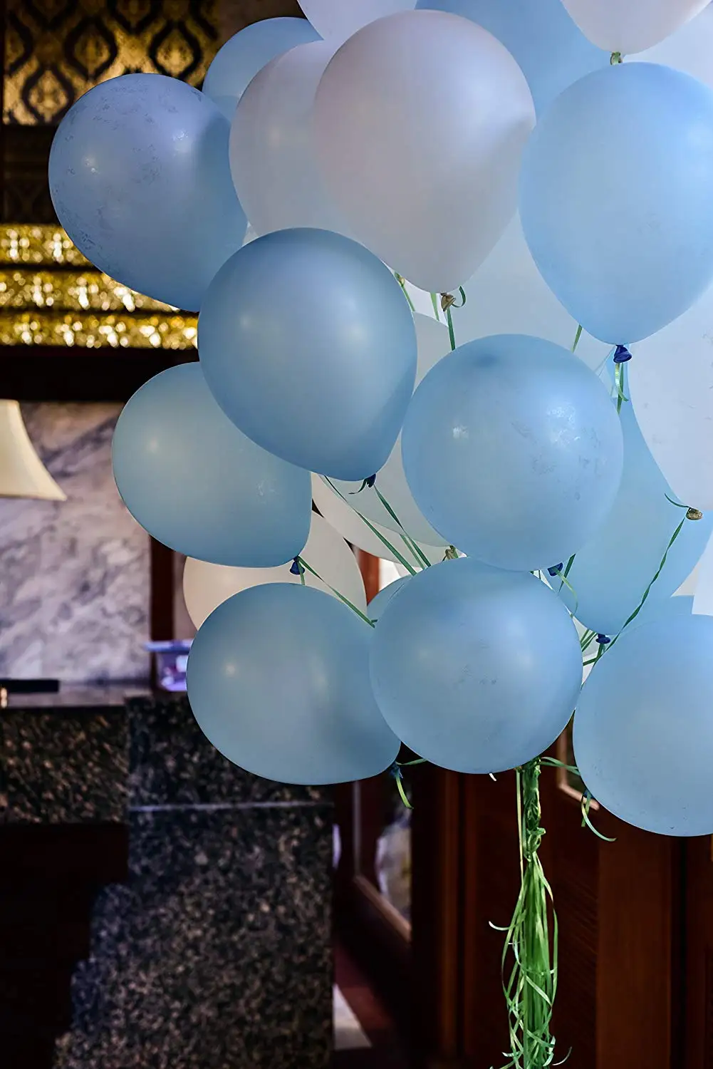 METABLE(100 упаковка) подаренный темно-синий и белый воздушные шары набор букет в металлическом латексе для дня рождения поставки, без рибббона