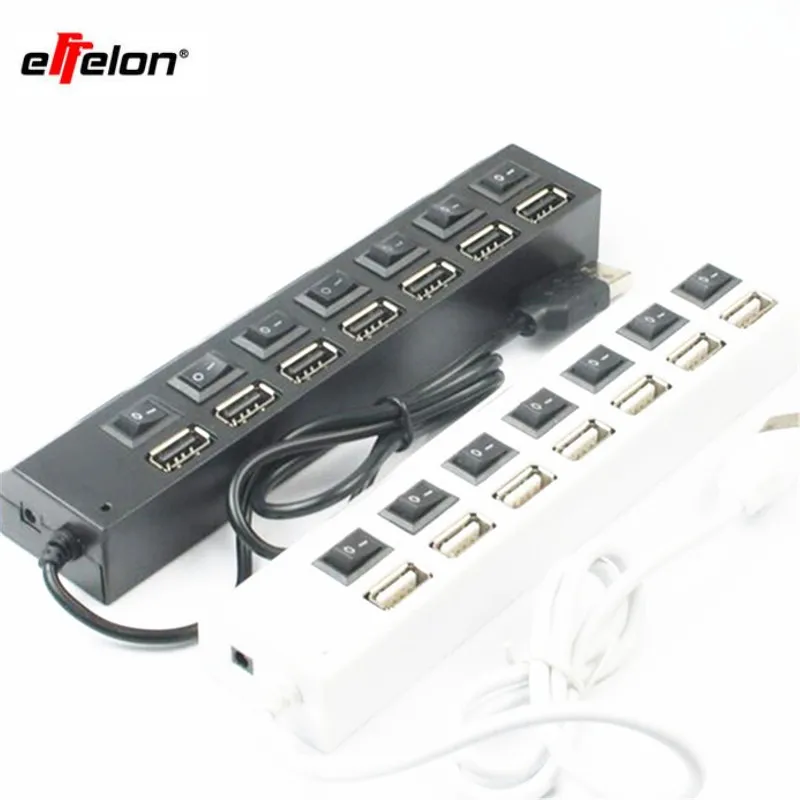 

Multi 7 Ports High Speed USB 2.0 480Mbps USB Charger On/Off Switch Portable USB Splitter Peripherals Accessories For Computer