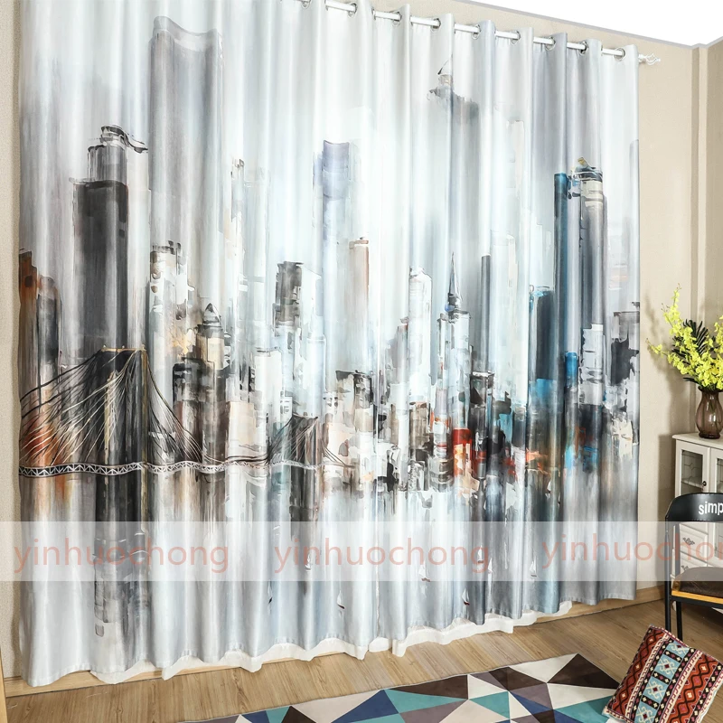 New Blackout Curtains Fabric For Bedroom Ready Made New Blackout Curtains Fabric For Bedroom Ready Made Blinds City Window Kids Room Living