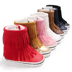 Для мужчин и wo маленьких Мода кисточкой Высокая помощь плюс бархатные зимние сапоги обувь для малышей C-404