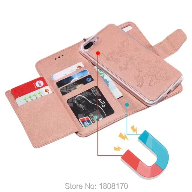 Магнитный Съемный Гибридный Кожаный чехол для Iphone X 8 I8 7 Plus I7 6 6S Huawei P8 Lite 2017 P10
