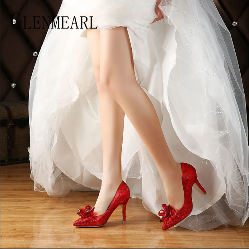 Woman Wedding Shoes High Heels Rhinestone Brand Women Pumps Luxury Pointed Toe Spring Summer Cinderella Shoes Crystal Sliver DE Woman Wedding Shoes High Heels Rhinestone Brand Women Pumps Luxury Pointed Toe Spring Summer Cinderella Shoes Crystal Sliver DE